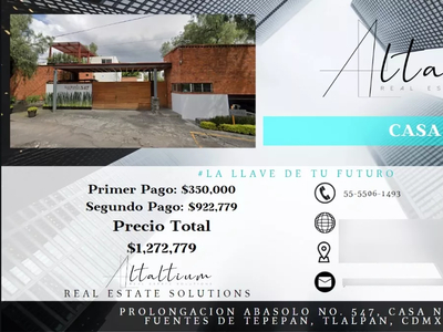 Casa En Venta, Fuentes De Tepepan Tlalpan, En Remate...!!