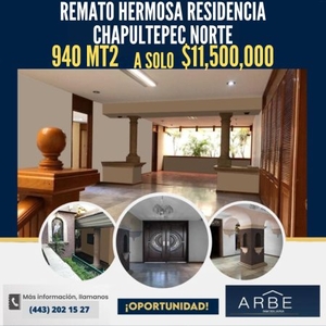 REMATO HERMOSA RESIDENCIA EN CHAPULTEPEC NORTE, 940MT2 SUPER UBICADA