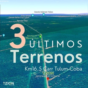 LOTE en Venta CORREDOR TURISTICO TULUM-COBA