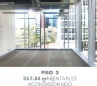 268 m oficina acondicionada en renta de 268 m2, contactarse