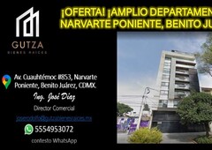Departamento en Venta - AV. CUAUHTEMOC 853, Narvarte Poniente - 5 habitaciones - 2 baños