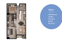 departamentos en venta - 96m2 - 2 recámaras - monterrey - 4,330,000