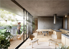 en venta, departamento 95.57m2 con terraza roma norte, vertebral arquitectos - 2 habitaciones - 2 baños