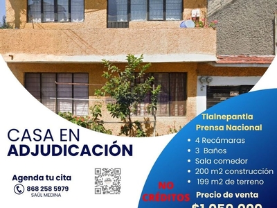 Casa en venta Ovaciones 834, Prensa Nacional, 54170 Tlalnepantla De Baz, Estado De México, México