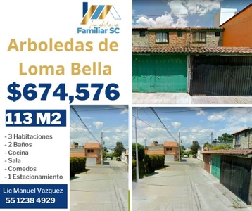 CASA EN VENTA DE REMATE EN ARBOLEDAS DE LOMA BELLA PUEBLA MVM