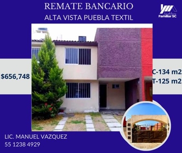 CASA EN VENTA DE REMATE EN FRACC ALTA VISTA ,PUEBLA TEXTIL PUEBLA MVM