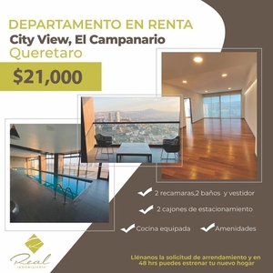 Lujoso Departamento en renta City View en El campanario Queretaro Oferta 21 000