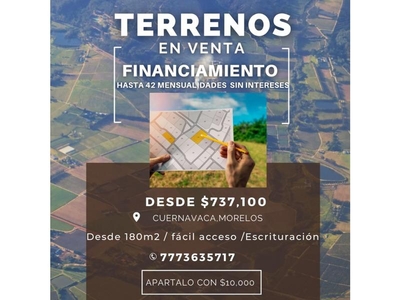 TERRENOS CON ESCRITURAS EN CUERNAVACA DESDE 737,100