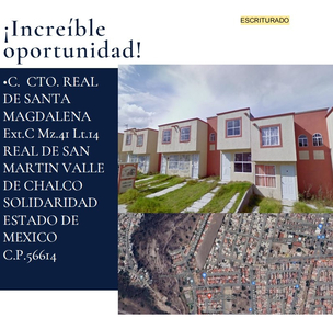 Cucm Casa En Venta En Real De San Martin Valle De Chalco Solidaridad Estado De México