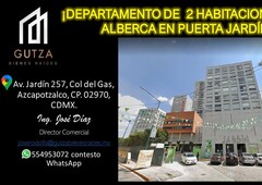 doomos. vendo depto con 2 habitaciones y alberca en puerta jardín, ampliacion del gas, azcapotzalco