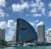 2 cuartos, 160 m departamento en renta en puerto cancun shark tower