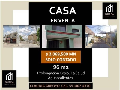 Casa en Venta - 4 Recámaras - Barrio La Salud - Aguascalientes - Prolongación Cosio - Remate Bancario - Solo Contado