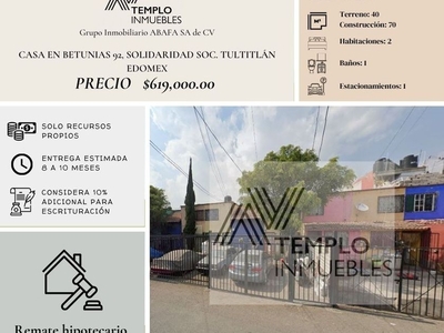 Casa en venta Betunias 92, Lote 105 Solidaridad Social, San Pablo De Las Salinas, Edomex, México