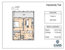 1 cuarto, 73 m departamento condominio hacienda tuk tulum