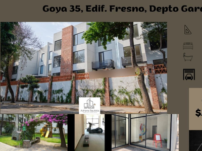 Departamento En La Delegación Benito Juarez, Col. Mixcoac, Goya 35, Edif. Fresno, Depto Garden 4, Cuenta Con 2 Lugares De Estacionamiento. Abm121-za