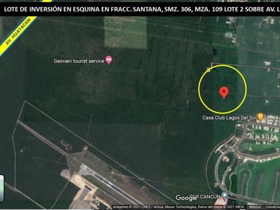 Terreno en Esquina en Venta, Fracc SANTANA, cerca LAGOS del SOL, Cancún, Q. Roo