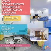 venta departamento desarrollo tlacotalpan,roma sur