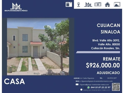 CASA EN FRACC. VALLE ALTO CULIACAN SINALOA $926,000.00