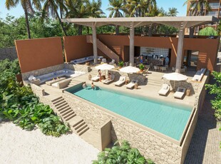 Doomos. Condominio con Club de playa frente al mar, Alberca, Spa, y business Center, en Costa mujeres, Cancun.