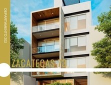 venta de departamento - zacatecas, roma sur - 2 baños - 127 m2