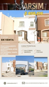 Casa en Venta en HACIENDA QUINTA MORO Heroica Matamoros, Tamaulipas