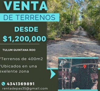 Terreno en Venta en Colonia cristal Tulum, Quintana Roo