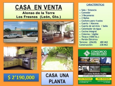 Casa en Venta en LOS FRESNOS León de los Aldama, Guanajuato