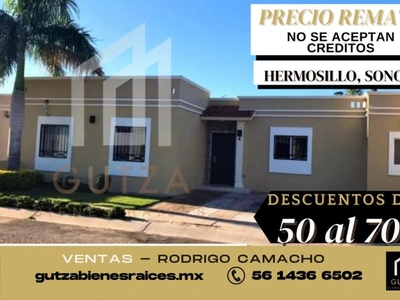 Casa en Venta, Adjudicada, Remate, Real de Quiroga, Hermosillo, Sonora. RCV