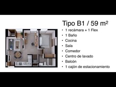 DEPARTAMENTO EN PREVENTA EN CENTRO DE MONTERREY. TIPO B1 59M2. ALF