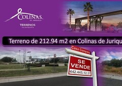 Se Vende Terreno en Colinas de Juriquilla, 238.26 m2, Para hacer tu nuevo hogar