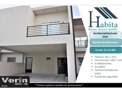 Casa En Venta En Residencial Hacienda Real