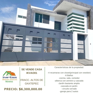 Se Vende Casa Nueva En Fracc. Altos De Oaxtepec