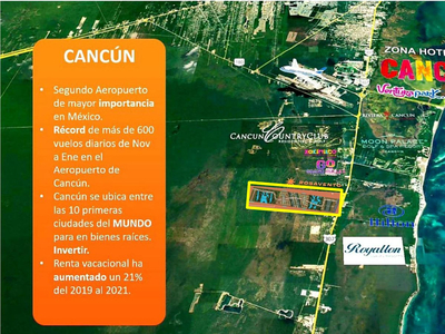 Terreno En Pre Venta, Lotes Inversión Desde 143 M2, 48 Meses Sin Intereses, Cancún.