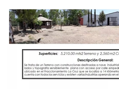 Tim 604468.- Se Vende Terreno Industrial En Fracción Del Lote 29, Fracc. La Cruz, Municipio Del Marques, Querétaro.