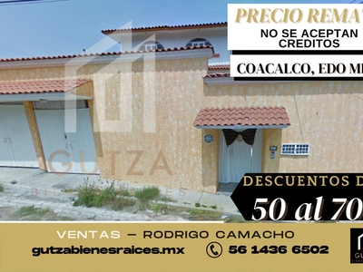 Doomos. Casa en Venta, Adjudicada, Remate, Coacalco, Estado de México. RCV