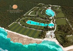 Terreno en Venta Punta Paraiso Beach and Lagoon Frente al Mar 1280 m2. Riviera Maya