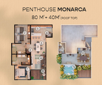 Penthouse(Monarca) en Renta en Aldea Borboleta Temozón Norte