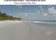 2,730 m² frente de Playa –zona Hotelera de Tulum Tulum, Quintana Roo, Méx.
