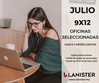 8 m col. moderna oficina con servicios incluidos en renta