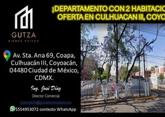 vendo departamento con 2 habitaciones en oferta en culhuacan lll, coyoacan
