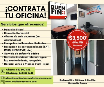 Oficina en Renta en Pitic Hermosillo, Sonora