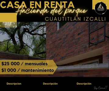 Casa En Renta En Hacienda Del Parque En Cuautitlan Izcalli