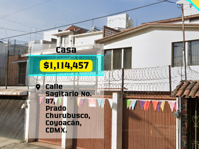 Casa En Venta De 280 M2, En La Calle Sagitario, Prado Churubusco, Coyoacán, Cdmx, Cerca De Rio Churubusco