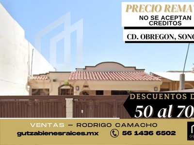 Doomos. Gran Remate, Casa en Venta, Bellavista, Cd. Obregon, Sonora. RCV