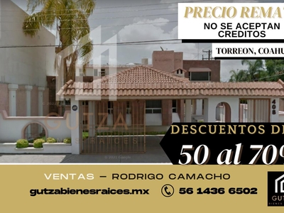 Doomos. Gran Remate, Casa en Venta, Torreon, Coahuila. RCV