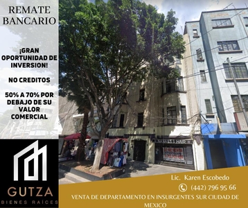 Doomos. VENTA DE DEPARTAMENTO EN INSURGENTES SUR, COLONIA ROMA SUR CUAUHTEMOC CIUDAD DE MEXICO KEV