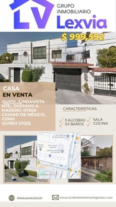 Casa en Venta en LINDAVISTA Gustavo A. Madero, Distrito Federal