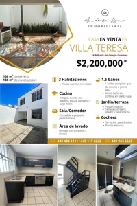 Casa en Venta en Villa Teresa Aguascalientes, Aguascalientes