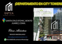 doomos. remato departamento en city towers green col santa cruz atoyac ega