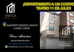 departamento en venta - mitla al 100, narvarte